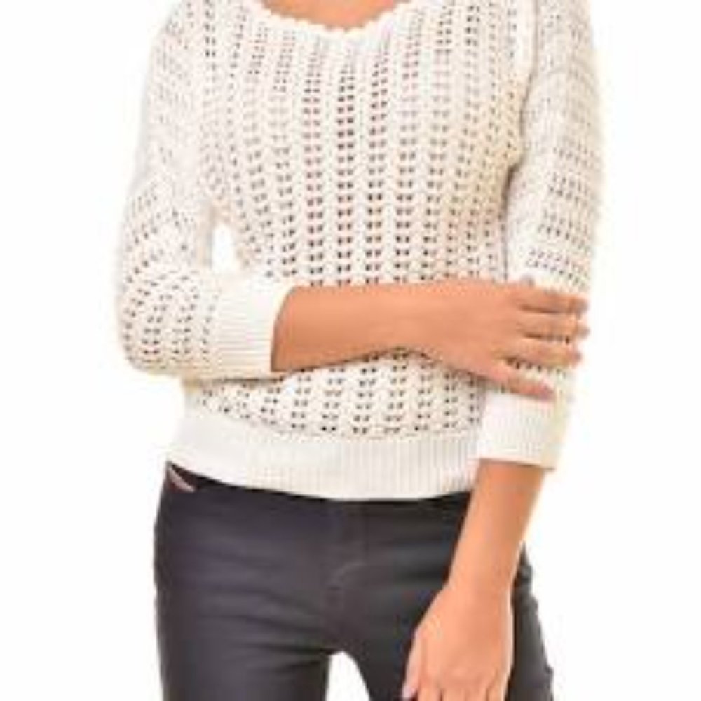 Free People Boomerang Crochet White Sweater - NWT